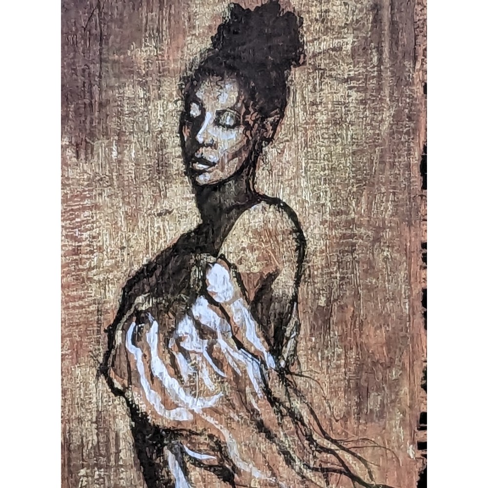 Unknown 18x25 Black Modern Framed Museum Art Print Titled - Woman and Towel